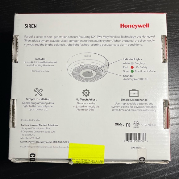 *New Sealed*Honeywell Six Two-Way Wireless Technology Siren - Picture 2 of 5